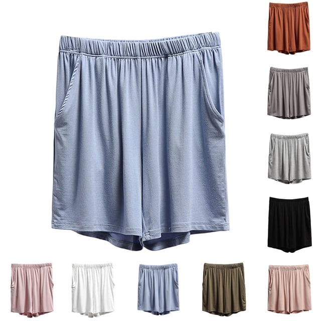 Jovati Sleep Shorts for Women, High Waist with Drawstring Closure, Modal Blend Fabric, Five Quarter Length, Relaxed Fit, Ventilated Loungewear