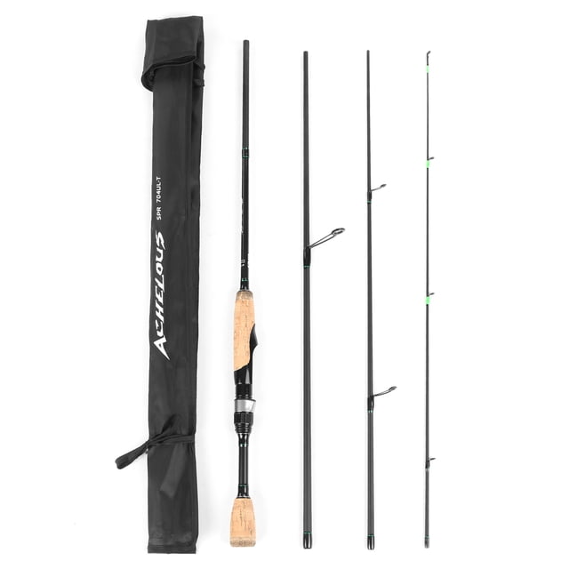 Canne à Pêche Portable de Voyage 6,8 Pieds Légère en Fibre de Carbone 4 Pcs