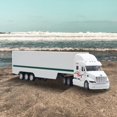 thumbnail image 3 of 1:48 Scale Alloy Container Truck Die Model Metal Sound Light Effects Realistic Detailing Functional Steering Opening Doors for Collectors Display, 3 of 3
