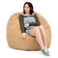 thumbnail image 1 of Jaxx Saxx Fauteuil Poire Rond de 4 Pieds avec Housse Amovible, Camel (Ensemble de 1), 1 of 5