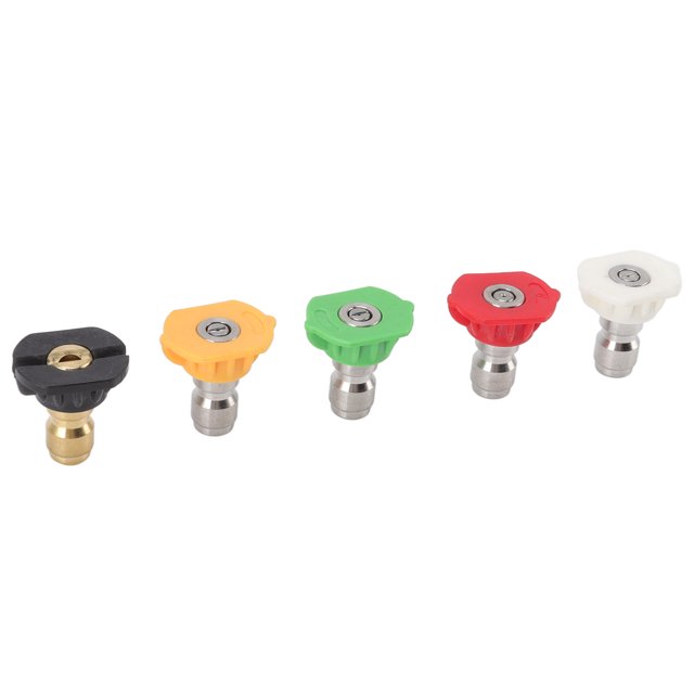 Ensemble de 5 Embouts de Laveuse à Pression en Laiton, Embouts de Pulvérisation en Acier Inoxydable avec Raccordement Rapide pour Nettoyer les Pièces de Voiture