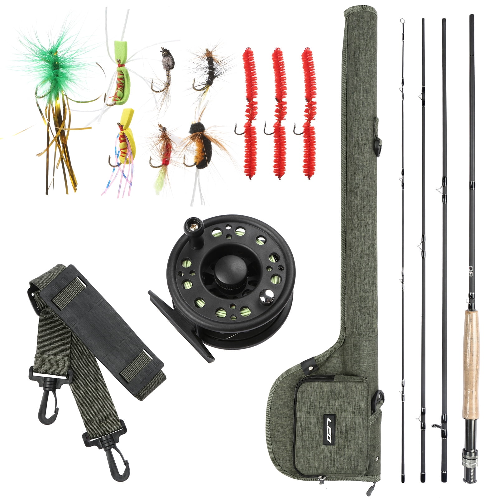 Fishing Case,Combo With Carry Rod And Reel 9' Rod And Carry 10 Flies Reel Combo With Carry 20 Flies 28010-ta5 Lanru