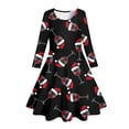 thumbnail image 4 of MIASHUI Robe de Fête Festive pour Filles avec Motif Enchanteur de Cerf et d'Arbre de Noël Noir, 6-7 Ans, 4 of 5