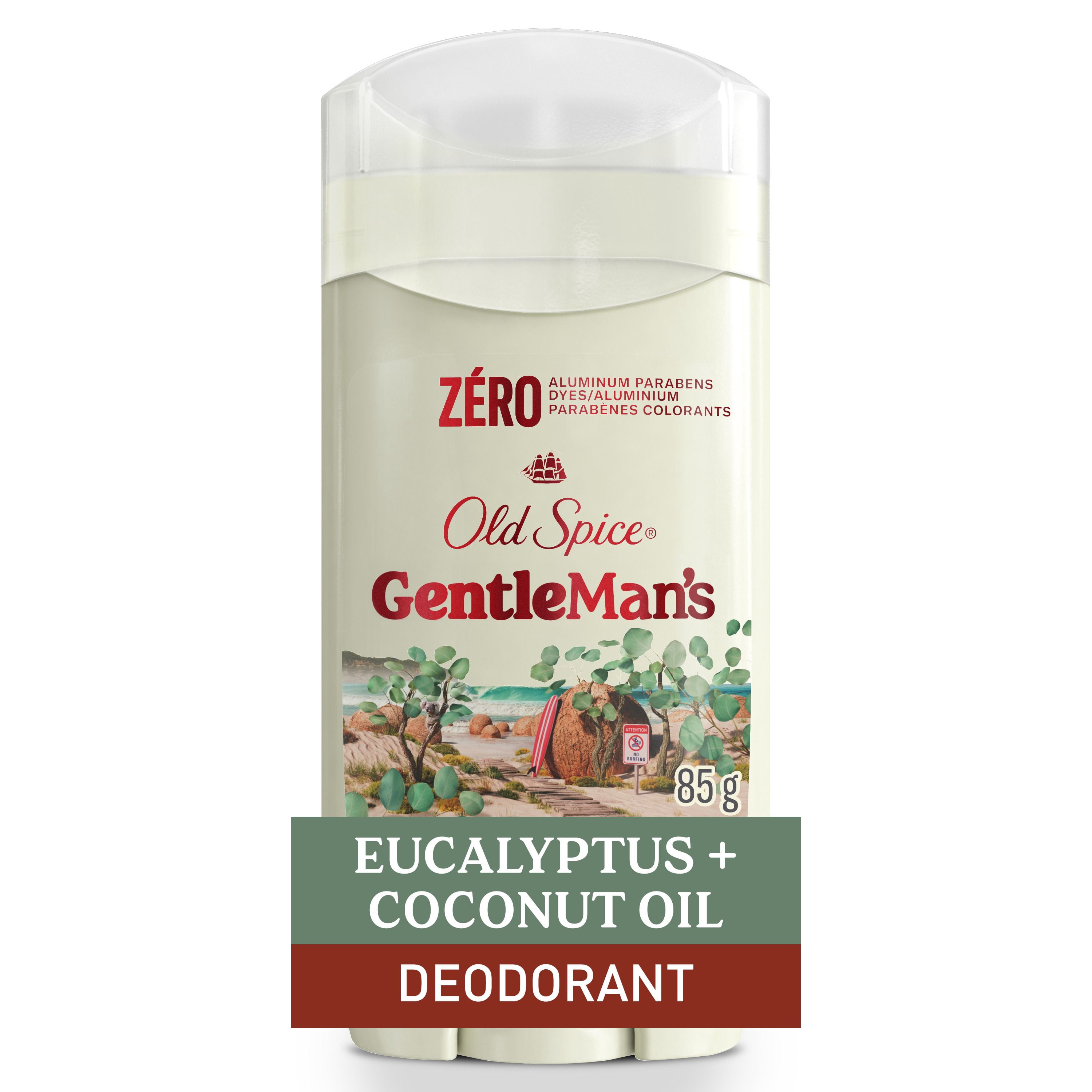 Désodorisant sans aluminium pour hommes Old Spice, Eucalyptus et huile de noix de coco