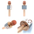 thumbnail image 4 of Graflsoa Portable Rose Gold Bluetooth Karaoke Microphone with LED Lights, Voice Change & Noise Reduction for Kids & Adults, Rechargeable Wireless Mic WS858L, 4 of 7