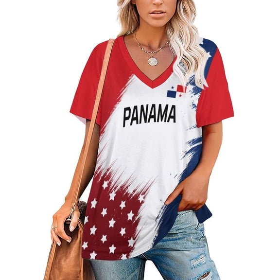 Chandail de Soccer Panama pour Femmes 2026 pour Fans de Soccer avec Drapeau de la Nation - Personnalisé