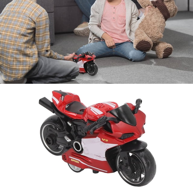 Motos Jouet à Rétrofriction, Modèle de Moto en Alliage Innovant et Flexible à Rétrofriction pour Collection Rouge, Bleu, Vert, Gris