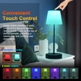 thumbnail image 3 of Mistaha Adjustable Height Table Lamp with Pleated Design and RGB Touch Control - Rechargeable Ambient Lamp for Home - Black Base - Three Colour Temperature Options, 3 of 6