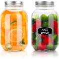 thumbnail image 1 of Glass Mason Jars, 2 Pack 32oz Clear Glass Regular Mouth Canning Jars with Lids for Sealing, Ideal for Food Storage, Snacks, Candies, Jam, Honey, Wedding Favors, Shower Favors, DIY Projects, 1 of 6