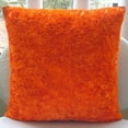 thumbnail image 4 of Pillow Covers, Throw Pillow Covers 22x22 inch (55x55 cm), Orange Accent Pillows, Abstract Ribbon Textured Pillows Cover, Art Silk Square Pillows, Halloween Decorations - Orange Peel, 4 of 4