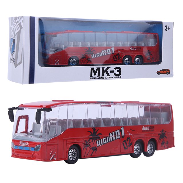 FLAMEEN Autobus de Simulation, Forme Réaliste Généreuse Robuste Finition Exquise Jouet Autobus, Enfants Adultes pour Amis Ados Collègues