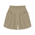 thumbnail image 1 of Shorts d'Été Décontractés pour Femmes Grande Taille, Poches, BK/L, 1 of 3