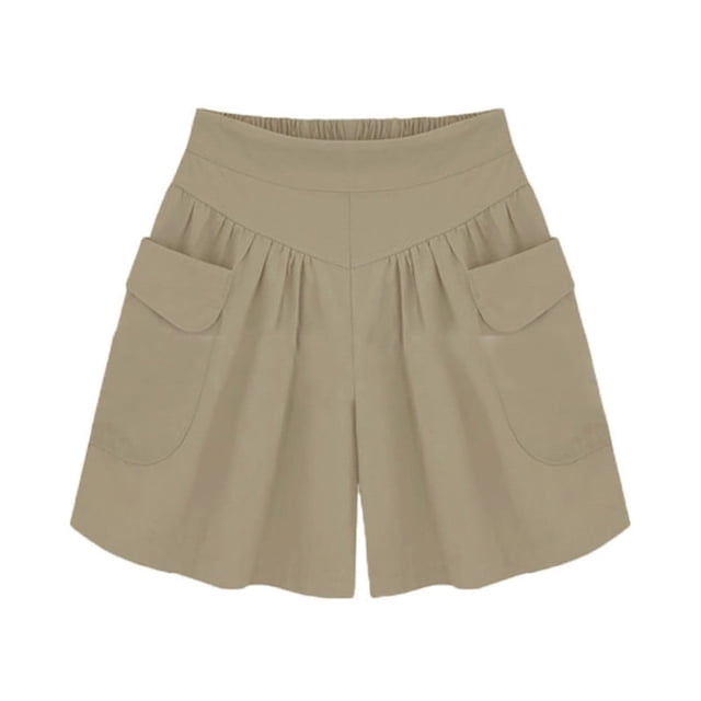 Shorts d'Été Décontractés pour Femmes Grande Taille, Poches, BK/L