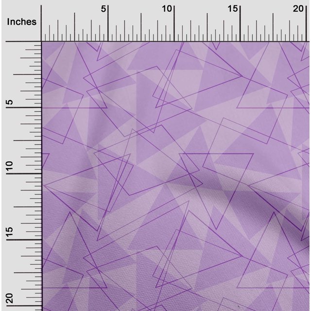 oneOone Organic Cotton Poplin Twill Fabric Rectangle & Triangle Geometric Printed Fabric 1 Yard 42 Inches Wide