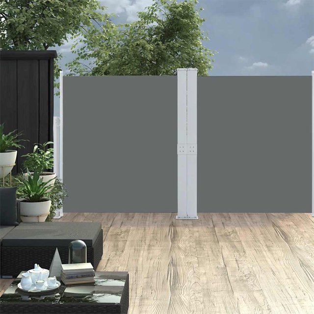 vidaXL Auvent Rétractable Double Face pour Patio 170x600 cm Anthracite