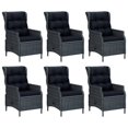 thumbnail image 2 of vidaXL 7 Piece Garden Dining Set Dark Grey Poly Rattan, 2 of 5