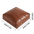 thumbnail image 3 of Housse de Pouf Ottomane Polyvalente en Similicuir 17,7 Pouces Carrée Non Rembourrée Coussin de Sol Rangement Repose-Pieds pour Usage Intérieur Extérieur Bricolage Remplissable Housse de Coussin de Siège en Cuir Sans Bourre Incluse, 3 of 7