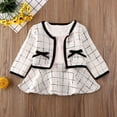 thumbnail image 3 of Gupgi Baby Girl Autumn Long Sleeve Patchwork A-Line Dress+Plaid Coat,2pcs Set, 3 of 6
