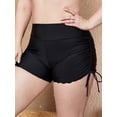 thumbnail image 2 of Charmo Womens Plus Size Drawstring Swim Board Shorts Ruched High Waisted Swimsuit Bottoms, 2 of 6