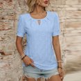thumbnail image 1 of Liquidation des Offres du Jour! Blouses à Col Rond à Manches Courtes Unies pour Femmes, Haut Décontracté et Confortable pour Temps Chaud, Bureau Ou Jeu Soldes Aujourd'hui Liquidation!, 1 of 5