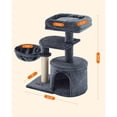 thumbnail image 3 of FEANDREA Cat Tree, Small Cat Tower, Cat Condo, Kitten Activity Center with Scratching Post, Basket, Cave, Smoky Gray, 3 of 7