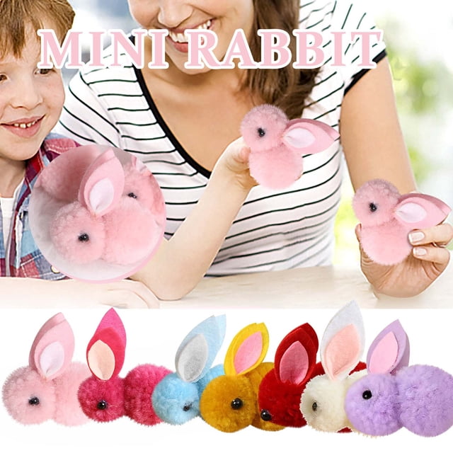 Vaidha 10 Pcs Décoration de Pâques Mini Bunny Pâques Poupée Bunny Jouet Cadeau
