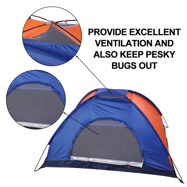 HURRISE Tente Extérieure Imperméable pour le Camping et la Randonnée avec Porte et Fenêtre, Tente, Tente de Camping
