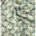 thumbnail image 1 of Soimoi Yellow Poly Georgette Fabric Crabs Ocean Printed Fabric 1 Yard 42 Inch Wide, 1 of 6