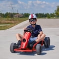 thumbnail image 2 of VOLTZ TOYS 24V Electric Drift Go Kart for Kids, Outdoor Racer Ride On Car with Dual Motors, Safety Belt, 8 MPH Max Speed, Red, 2 of 6