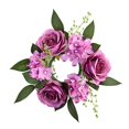 thumbnail image 1 of European Artificial Rose Candlestick Wreath For Table Wedding Decoration 20cm Artificial Rose Wreath Christmas Decor Window Prop, 1 of 12