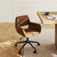 thumbnail image 2 of Homy Casa Ergonomic Task Chair, Adjustable Height with Swivel Base, Brown Faux Suede, 2 of 10