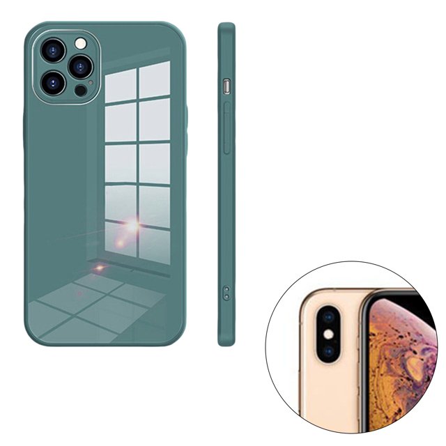 ziyahi Glass Back Phone Covers with Solid Color Full Rugged Bumper Anti-Slip Design for Iphone 7P/8P/7/8/XS Max/XR/X/XS