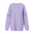 thumbnail image 4 of Yuyuzo Chandail en Molleton pour Femmes Col Rond Décontracté Pull Ample Automne Doublé Polaire Manches Longues, 4 of 6