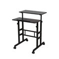 thumbnail image 1 of SDADI 2 Pouces Tapis Roues Mobile Bureau Debout Bureau Debout Hauteur Réglable Bureau de Bureau à Domicile avec Poste Debout et Assise 2 Modes 3.0 Edition, Noir S001BFBT, 1 of 5