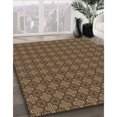 thumbnail image 3 of Ahgly Tapis Rond Lavable en Machine Intérieur Transitionnel Brun Cannelle, 6 Pieds Rond, 3 of 7