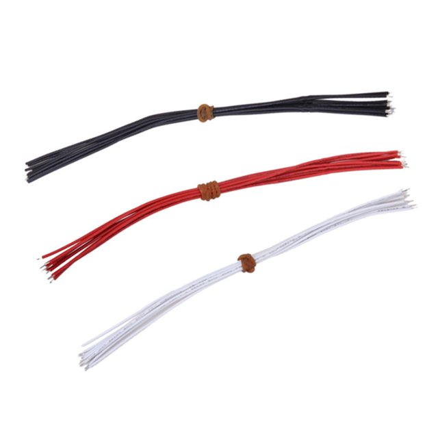 jinwen 30x Fil de Prise de Fil de Branchement de 22AWG Noir Noir Rouge pour Guitare / Instrument de Musique