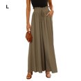 thumbnail image 3 of maskred Flowy Leg Pants For Women - Addition To Any Wardrobe Leg Pants Flowy Thin Style Flax green,1 L, 3 of 6