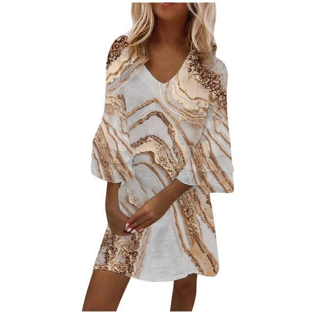 Robes d'Été à Fleurs Grande Taille pour Femmes Robe Boho Décontractée 1X-4X