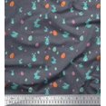 thumbnail image 1 of Soimoi Viscose Chiffon Fabric Egg & Rabbit Animal Decor Fabric Printed Yard 42 Inch Wide, 1 of 3