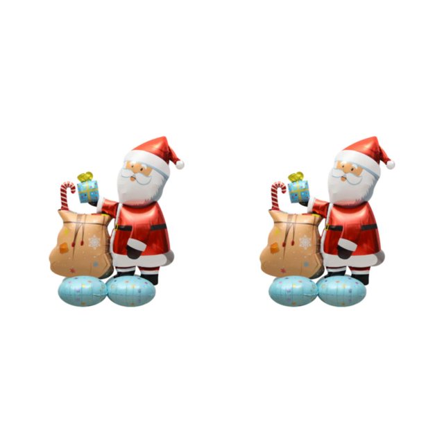 Ruiboury Party Decor Essential Christmas Foil Balloons With Exquisite Patterns Balloon Christmas Suitable For Any Places multicolor Gift Box Santa Claus 2Set