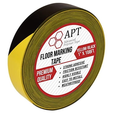APT, Premium Vinyl Safety Marking and Dance Floor Splicing Tape, 6 mil Thick, 2" x 36 yds, White/Green, 1 Roll/Pack