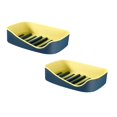 thumbnail image 1 of Oleegame 2PC Spoon And Lid Rest Soap Dish Shower Wall Mounted Soap Rack Bathroom Tub Drain Soap Dish Soap Dish Tray Box Kitchen Sink Counter Soap Dish Blue, 1 of 2
