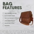thumbnail image 2 of Madosh Genuine Leather Crossbody Womens Bag Brown Shoulder Evening Handbag, 2 of 7