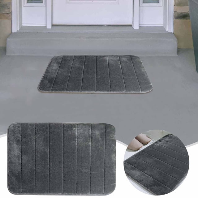 Yhmxh Bathroom Rugs Striped Memory Foam Bathroom Rug Soft Absorbent Velvet Bath Mat Dots On Underside Machine Washable Bathmat Thick Shower Floor Carpet Rugs Room Living Room Rug Bath Mat