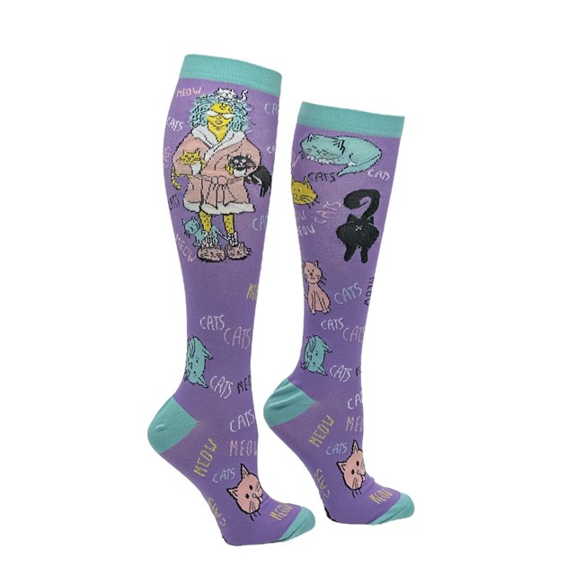 Cat Lady Funny Kitten Compression Socks for Women Unisex Size