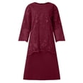 thumbnail image 4 of Womens Plus Size Evening Dress Lace Embroidery Two Piece Set Temperament Fit Dress, 4 of 5