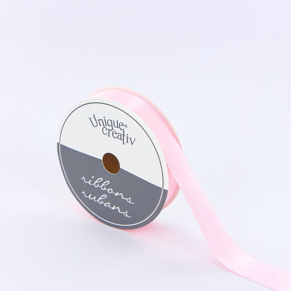 UNIQUE CREATIV Satin Ribbon 15 mm (0.59 in) × 5.5 m (⅝ in × 6 yd), Pink, 5.49 m (18 ft)