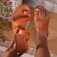 thumbnail image 2 of Flat Sandals for Women Walking Summer Vacation Flip Flops Comfortable Arch Support Sandals, 2 of 9