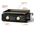 thumbnail image 4 of KingChii Portable 2-Burner 18.5" Propane Griddle Table Top Gas Grill Griddle in Black for Camping, Tailgating, BBQ, Backyard & Patio, 4 of 10