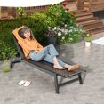 thumbnail image 2 of Costway 1PC Patio Galvanized Steel Chaise Lounge with Wheels Outdoor PE Rattan Recliner Chair, 2 of 8